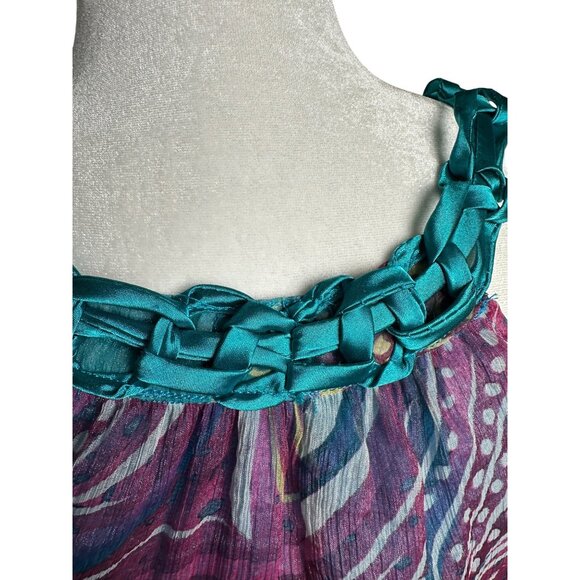 Vintage Y2K Micromesh Flowy Top Medium Sleeveless Fairy Whimsigoth Grunge Boho - Picture 5 of 10